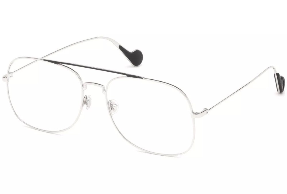 Moncler ML5060 - 016 - 58 Cadres optiques Argent, Noir Pilote (Aviateur)