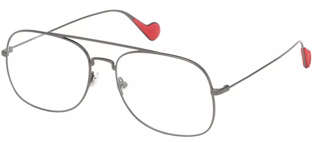 Moncler ML5060 - 008 - 58 Cadres optiques Argent, Rouge Pilote (Aviateur)