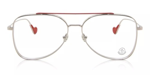 Moncler ML5083 - 016 - 57 Cadres optiques Argent, Rouge Pilote (Aviateur)