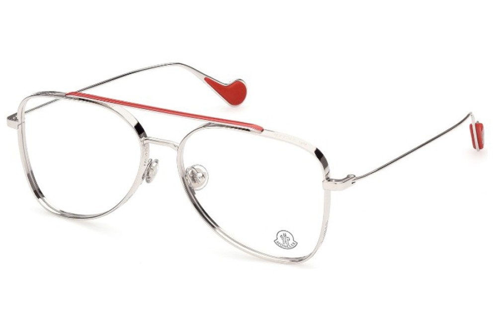Moncler ML5083 - 016 - 57 Cadres optiques Argent, Rouge Pilote (Aviateur)