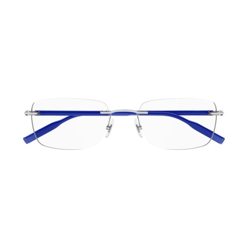 Mont Blanc MB0221O - 003 - 57 Cadres optiques Argent, Bleu Angulaire