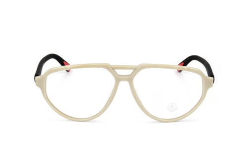 Moncler ML5162 - 057 - 57 Cadres optiques Beige, Noir Pilote (Aviateur)