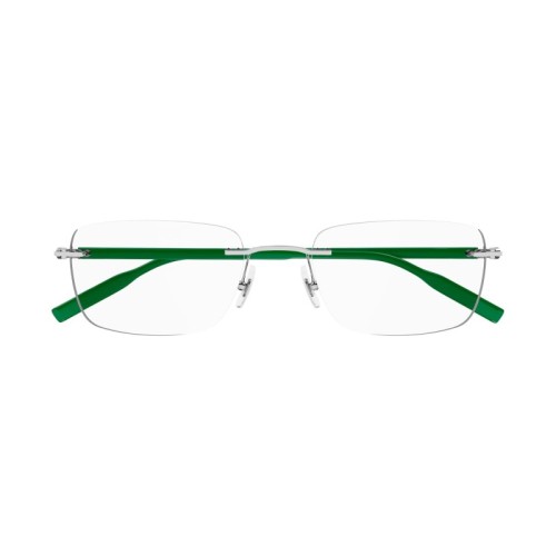 Mont Blanc MB0221O - 004 - 57 Cadres optiques Argent, Vert Angulaire