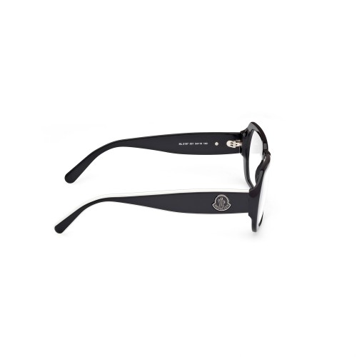 Moncler ML5197 - 001 - 54 Cadres optiques Noir, Blanc Angulaire