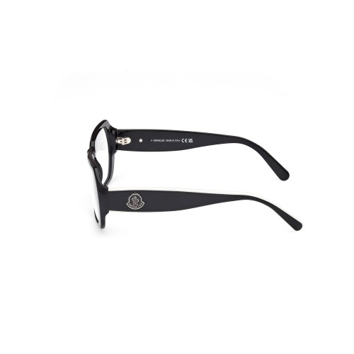 Moncler ML5197 - 001 - 54 Cadres optiques Noir, Blanc Angulaire