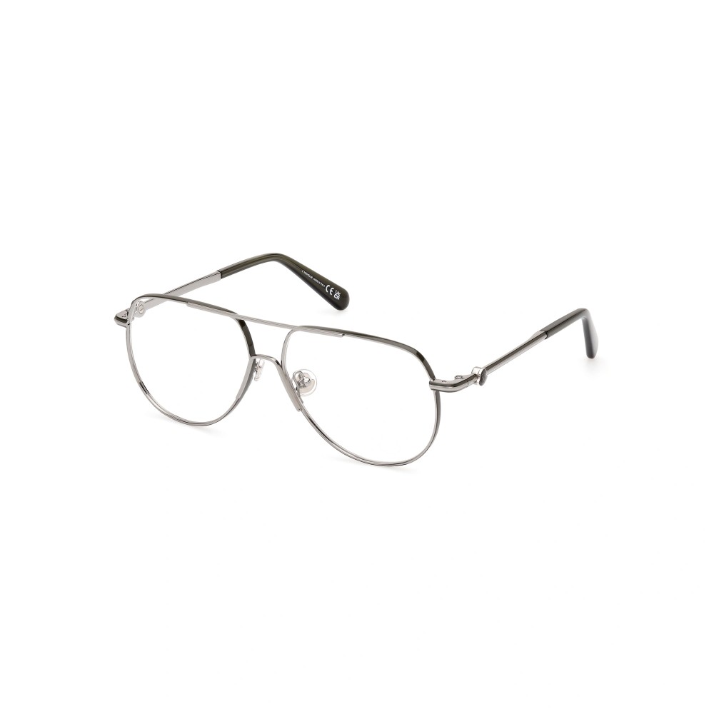 Moncler ML5202 - 14A - 56 Cadres optiques Argent, Noir Pilote (Aviateur)