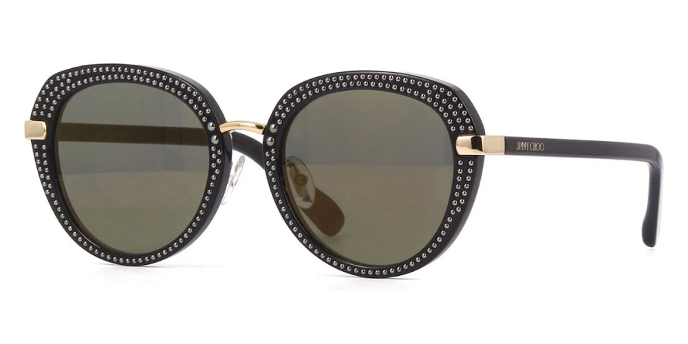 Jimmy Choo MORI/S - 2M2K1 - 52 Lunettes de soleil Noir, Or Rond
