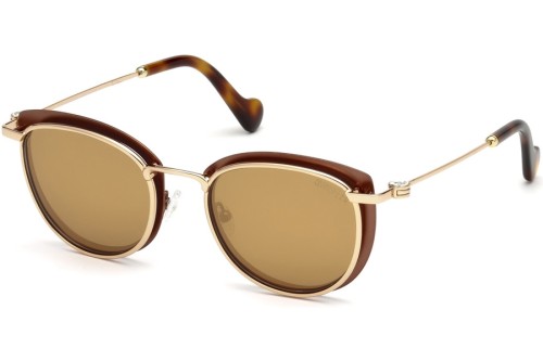 Moncler ML0045 - 35G - 50 Lunettes de soleil Or, Marron Coussin arrondi