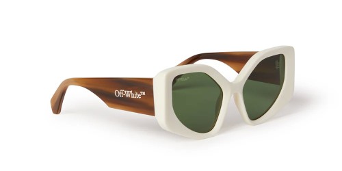 Off-White OERI062 DENVER - 0155 - 55 Lunettes de soleil Blanc, Marron, À motifs Œil de chat