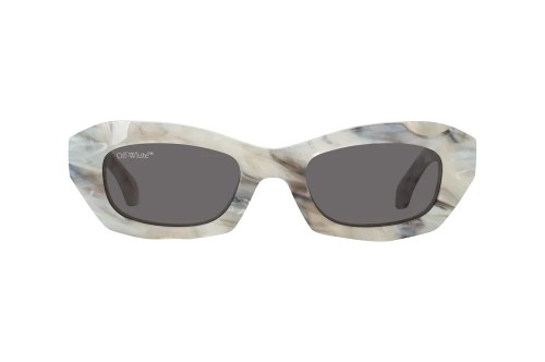 Off-White OERI092 VENEZIA - 0807 - 49 Lunettes de soleil Blanc, Gris, À motifs Œil de chat