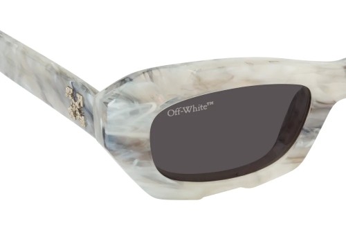 Off-White OERI092 VENEZIA - 0807 - 49 Lunettes de soleil Blanc, Gris, À motifs Œil de chat