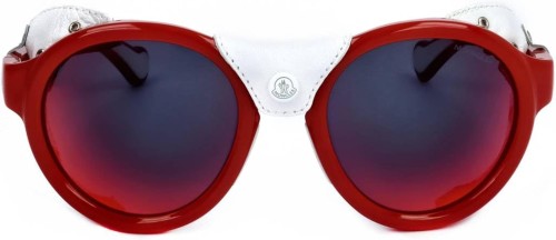 Moncler ML0046 - 67C - 52 Lunettes de soleil Blanc, Rouge Rond