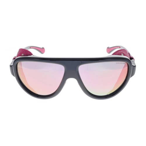Moncler ML0089 - 01Z - 57 Lunettes de soleil Noir, Rose Pilote (Aviateur)