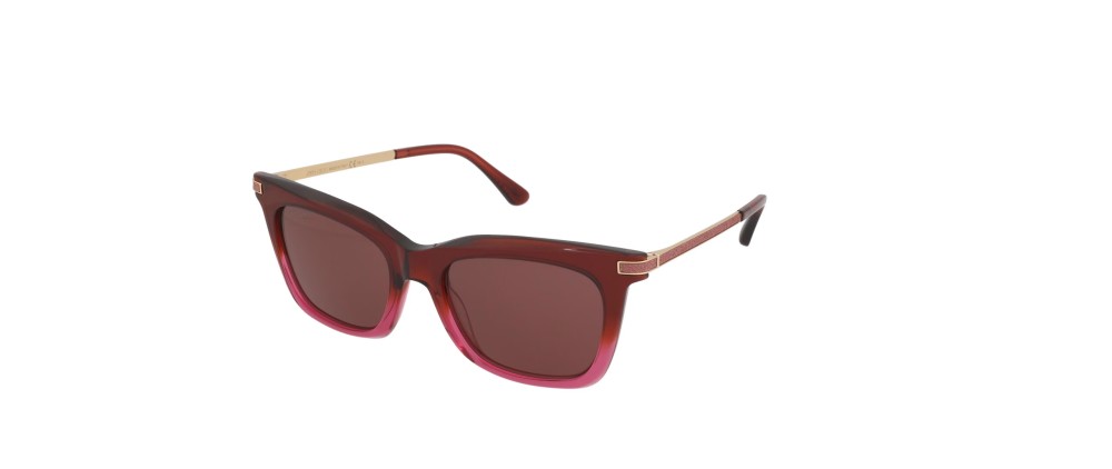 Jimmy Choo OLYE/S - 1MQU1 - 52 Lunettes de soleil Or, Rouge Angulaire