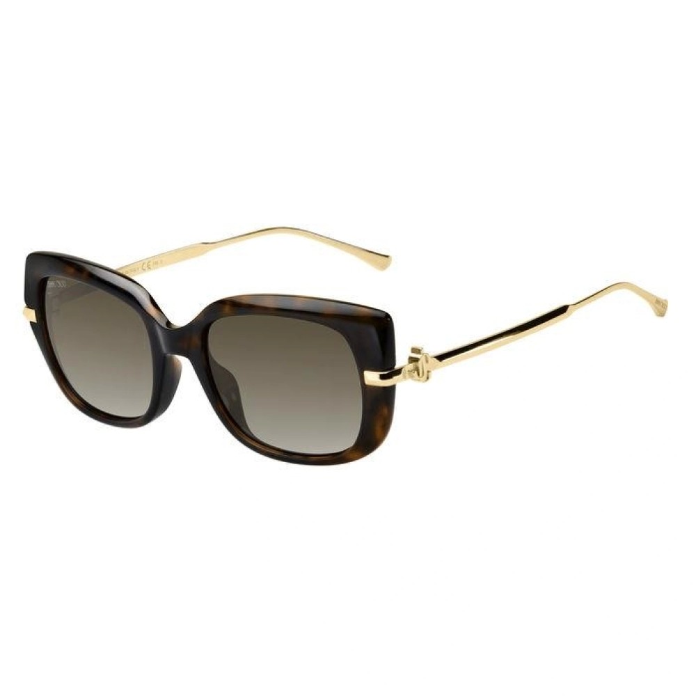 Jimmy Choo ORLA/G/S - 086HA - 54 Lunettes de soleil Havane, Or Angulaire