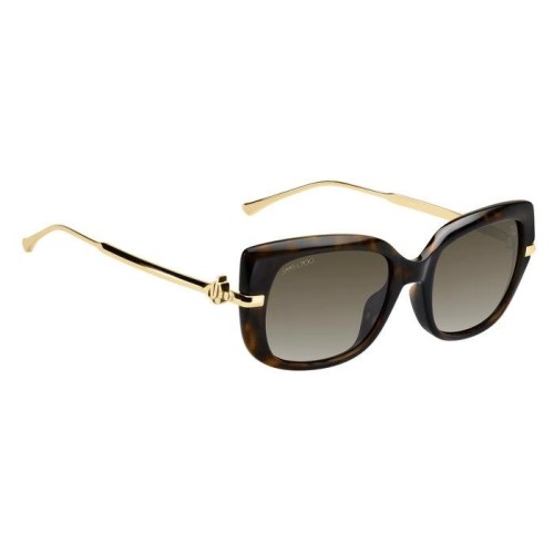 Jimmy Choo ORLA/G/S - 086HA - 54 Lunettes de soleil Havane, Or Angulaire