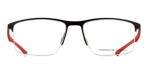 Porsche Design P8752 - A - 57 Cadres optiques Noir, Rouge Angulaire