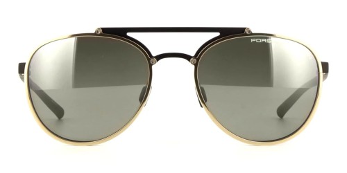 Porsche Design P8972 - B - 55 Lunettes de soleil Or, Noir Rond