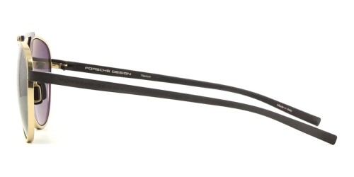 Porsche Design P8972 - B - 55 Lunettes de soleil Or, Noir Rond