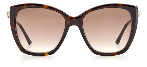 Jimmy Choo ROSE/S - 086HA - 55 Lunettes de soleil Havane Œil de chat