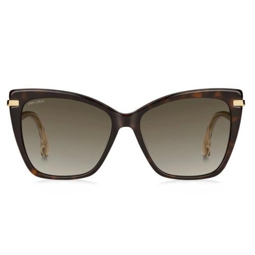 Jimmy Choo SELBY/G/S - 086HA - 57 Lunettes de soleil Havane, Or Œil de chat