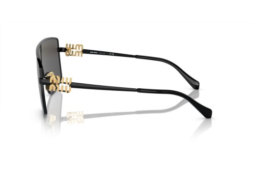 MIU MIU MU 51ZS - 1AB5S0 - 69 Lunettes de soleil Noir, Or Bouclier
