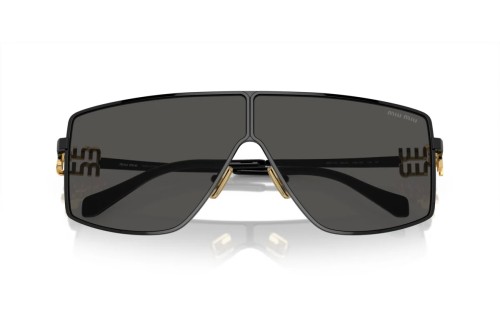 MIU MIU MU 51ZS - 1AB5S0 - 69 Lunettes de soleil Noir, Or Bouclier