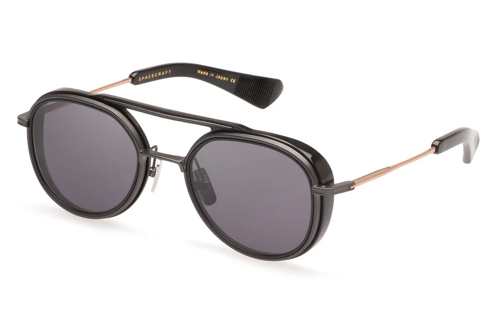 Dita SPACECRAFT 19017 - B - 52 Lunettes de soleil Noir, Or rose Pilote (Aviateur)