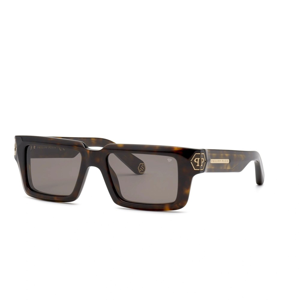Philipp Plein SPP044 DARK SHAPES - 0722 - 53 Lunettes de soleil Havane Angulaire