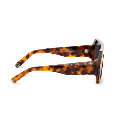 Philipp Plein SPP047 HEXAGON CAMOU - 0728 Lunettes de soleil Havane Dessus plat