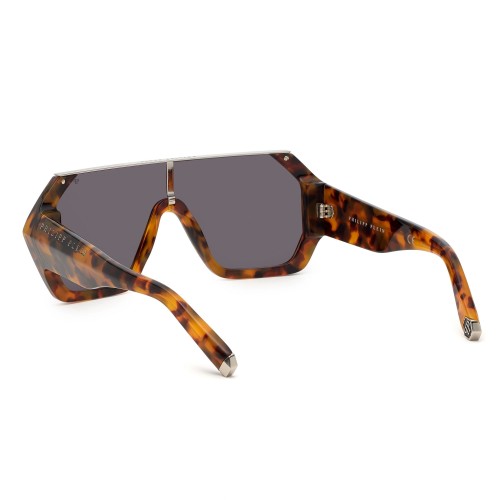 Philipp Plein SPP047 HEXAGON CAMOU - 0728 Lunettes de soleil Havane Dessus plat