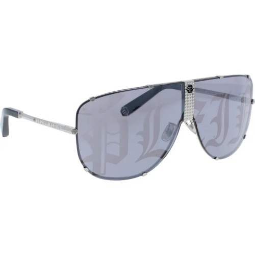 Philipp Plein SPP075 STUD 579L Lunettes de soleil Silver Shield