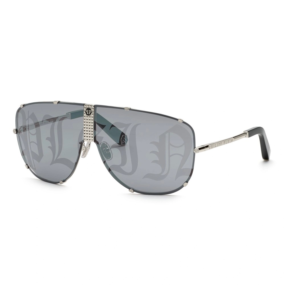 Philipp Plein SPP075 STUD 579L Lunettes de soleil Silver Shield
