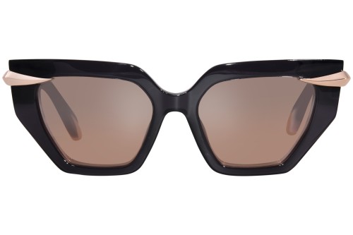 Roberto Cavalli SRC001 - 705X - 54 Lunettes de soleil Noir, Or rose Œil de chat