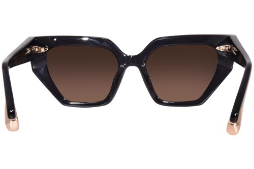 Roberto Cavalli SRC001 - 705X - 54 Lunettes de soleil Noir, Or rose Œil de chat