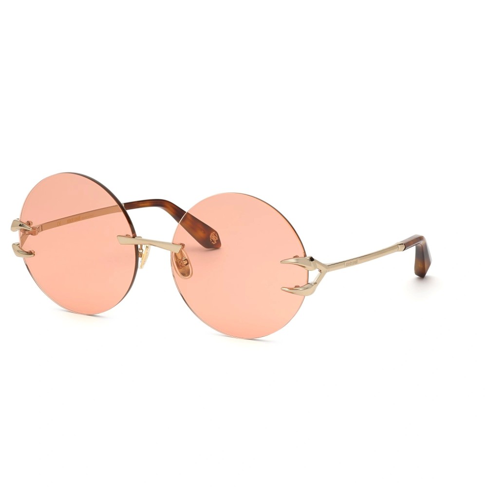 Roberto Cavalli SRC006 - 594F - 63 - AVEC DES VERRES PHOTOCHROMIQUES Lunettes de soleil Or, Havane Rond