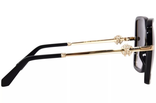 Roberto Cavalli SRC007 - 0700 - 55 Lunettes de soleil Noir, Or Angulaire