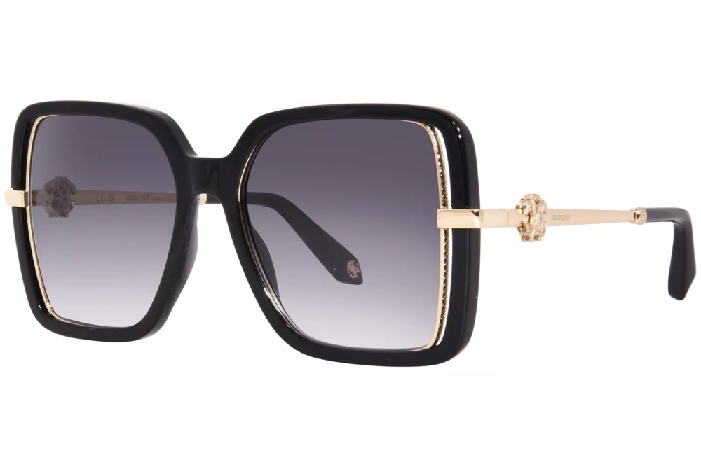 Roberto Cavalli SRC007 - 0700 - 55 Lunettes de soleil Noir, Or Angulaire