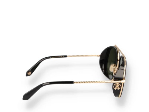 Roberto Cavalli SRC008 - 0300 - 59 Lunettes de soleil Or, Noir Pilote (Aviateur)