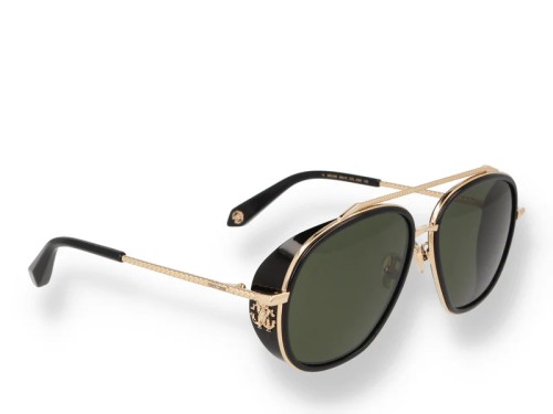 Roberto Cavalli SRC008 - 0300 - 59 Lunettes de soleil Or, Noir Pilote (Aviateur)
