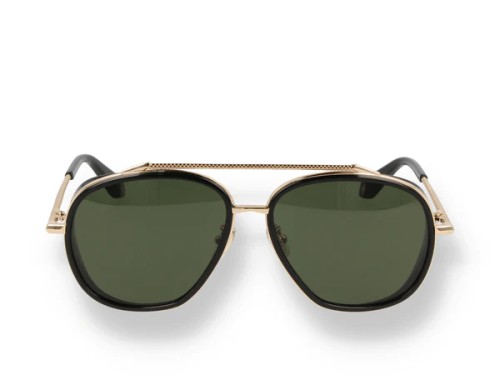 Roberto Cavalli SRC008 - 0300 - 59 Lunettes de soleil Or, Noir Pilote (Aviateur)