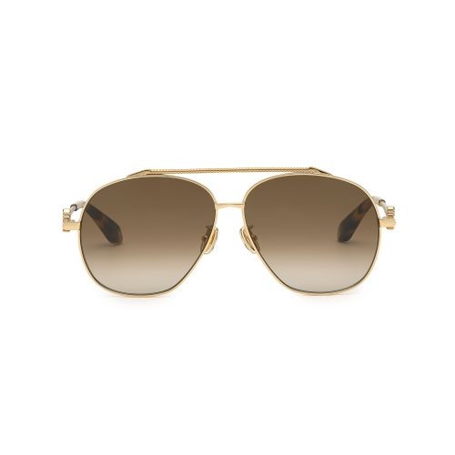 Roberto Cavalli SRC008V - 300Y - 62 Lunettes de soleil Or, Havane Pilote (Aviateur)