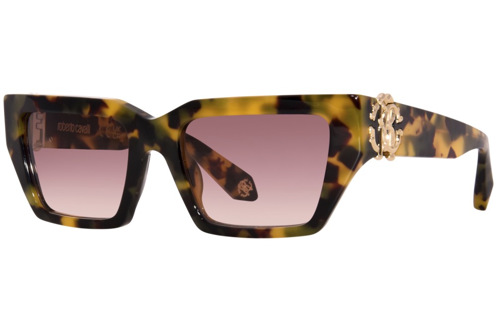 Roberto Cavalli SRC016 - 0AGG - 55 Lunettes de soleil Havane Œil de chat