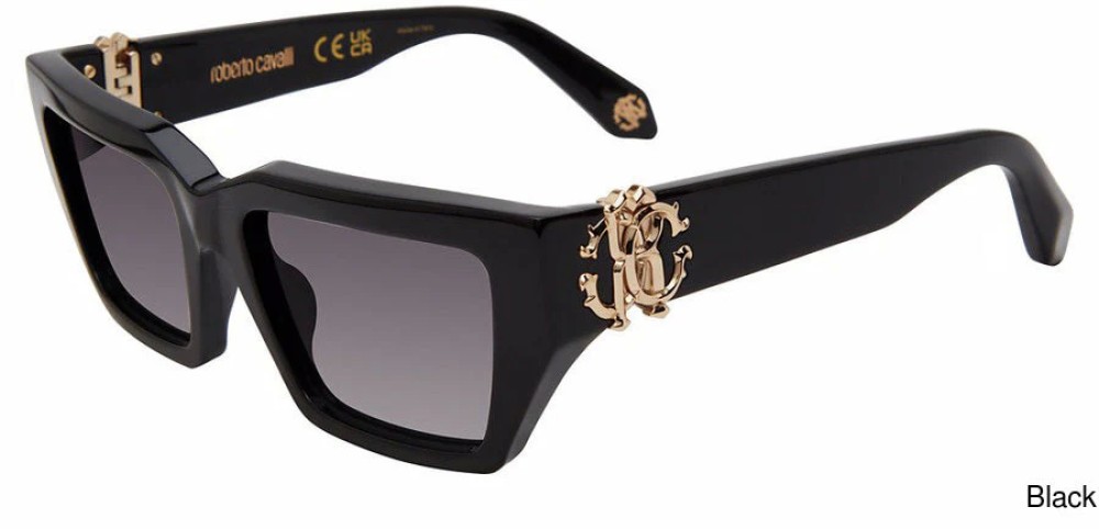 Roberto Cavalli SRC016 - 0700 - 55 Lunettes de soleil Noir Œil de chat