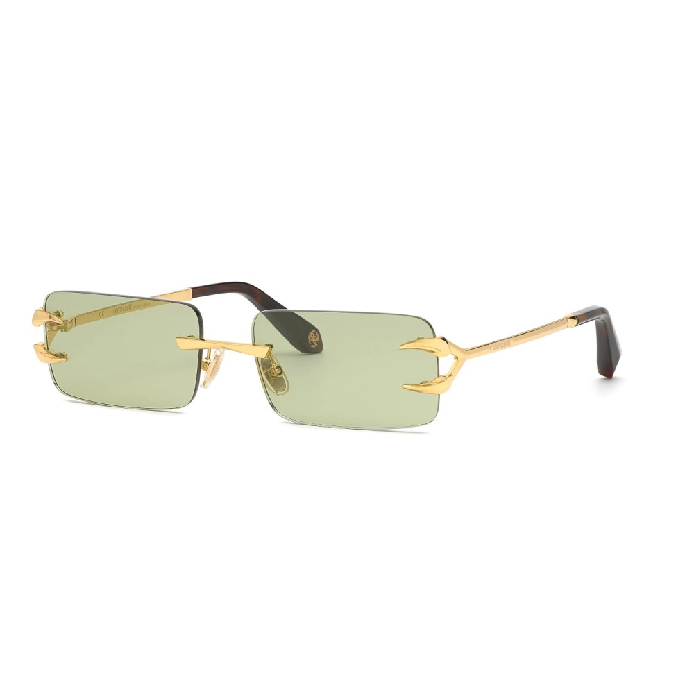 Roberto Cavalli SRC023 - 400C - 59 - AVEC DES VERRES PHOTOCHROMIQUES Lunettes de soleil Or, Havane Angulaire