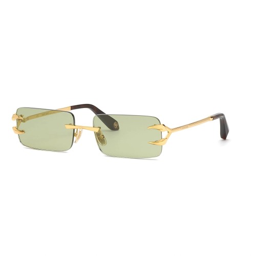 Roberto Cavalli SRC023 - 400C - 59 - AVEC DES VERRES PHOTOCHROMIQUES Lunettes de soleil Or, Havane Angulaire