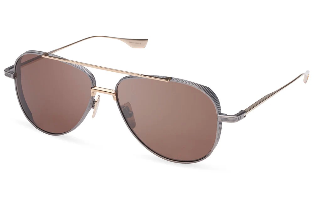 Dita SUBSYSTEM DTS141-A - 03 - 58 Lunettes de soleil Or, Gris Pilote (Aviateur)