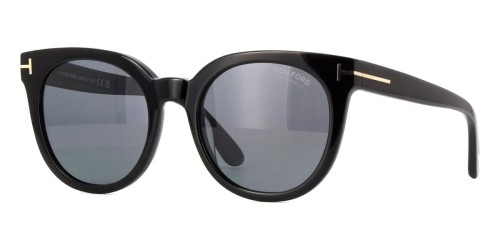 Tom Ford FT1109 MOIRA ECO - 01D - 53 - AVEC DES VERRES POLARISÉS Lunettes de soleil Black Round