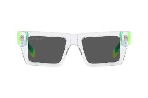 Off-White OERI017 NASSAU - 8507 - 51 Lunettes de soleil Transparent, À motifs, Vert, Bleu, Jaune Angulaire