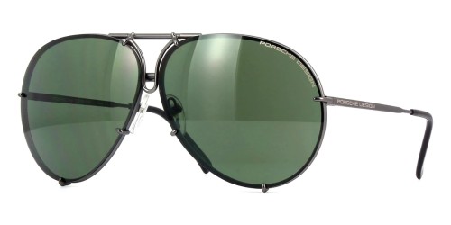 Porsche Design P8478 - C - 60 Lunettes de soleil Argent, Noir Pilote (Aviateur)